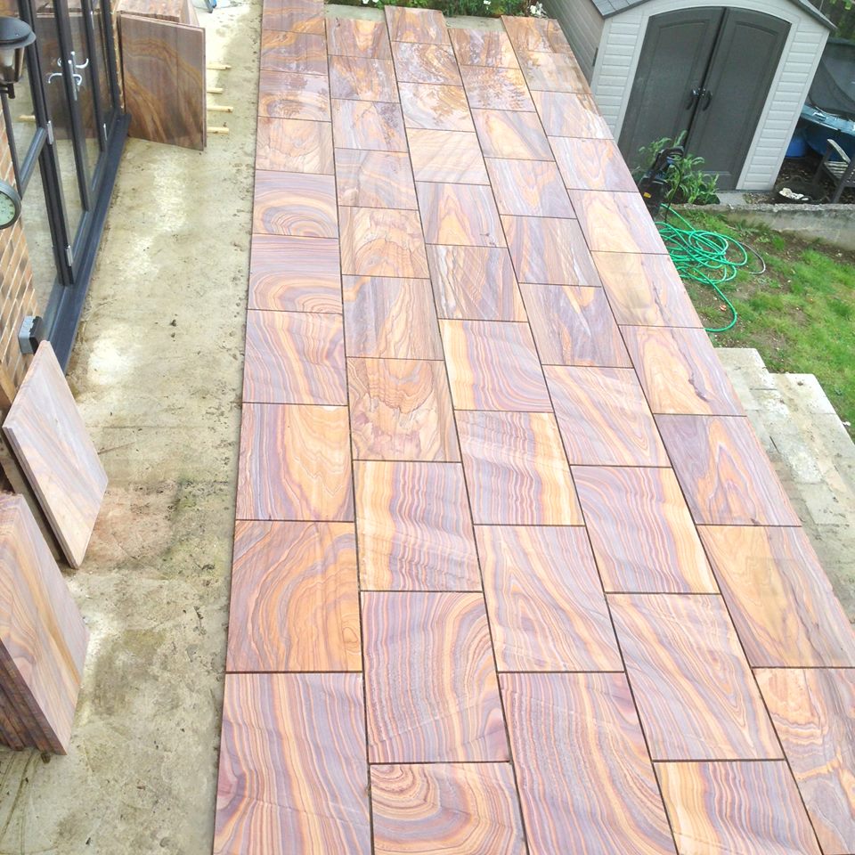 Rainbow Sawn Paving slabs