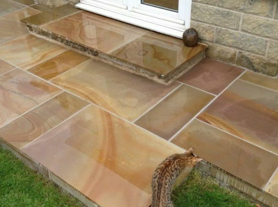 Camel Buff Smooth sandstone slab showing an even tan tone