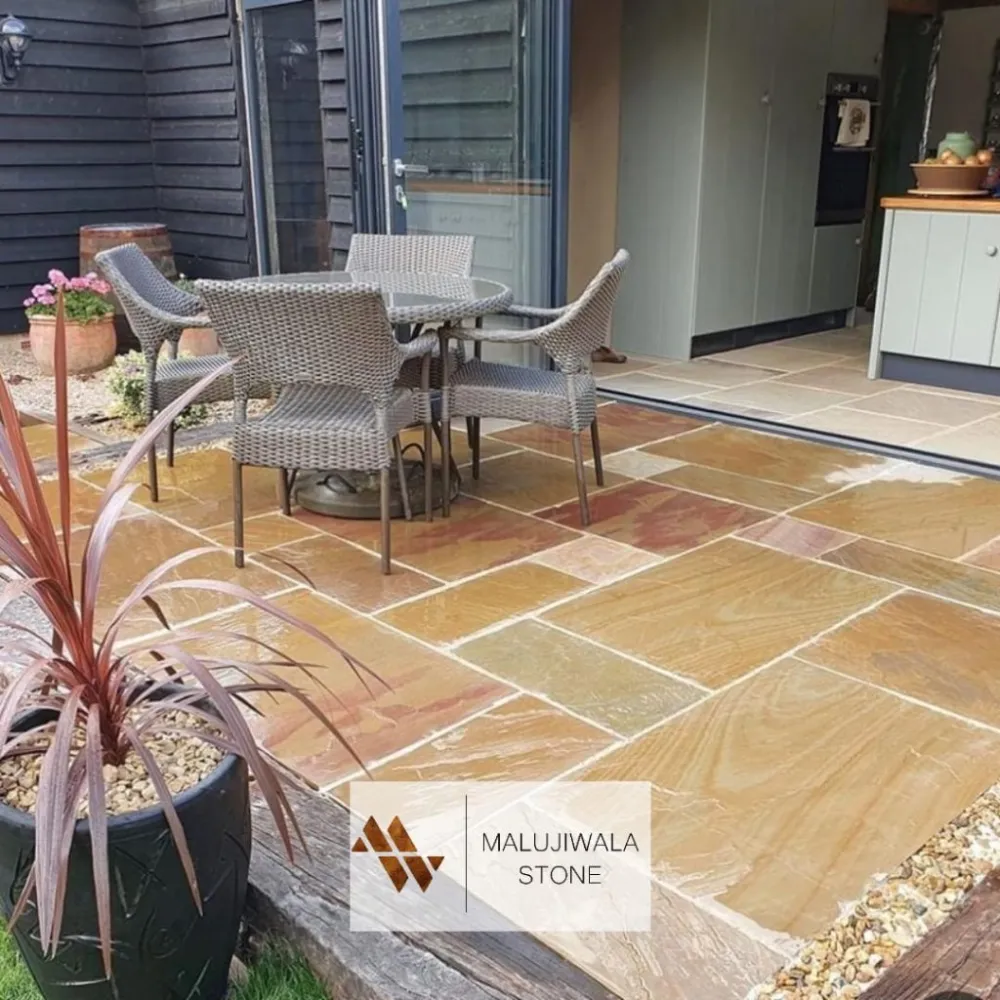 Indian sandstone paving slab Rippon Buff