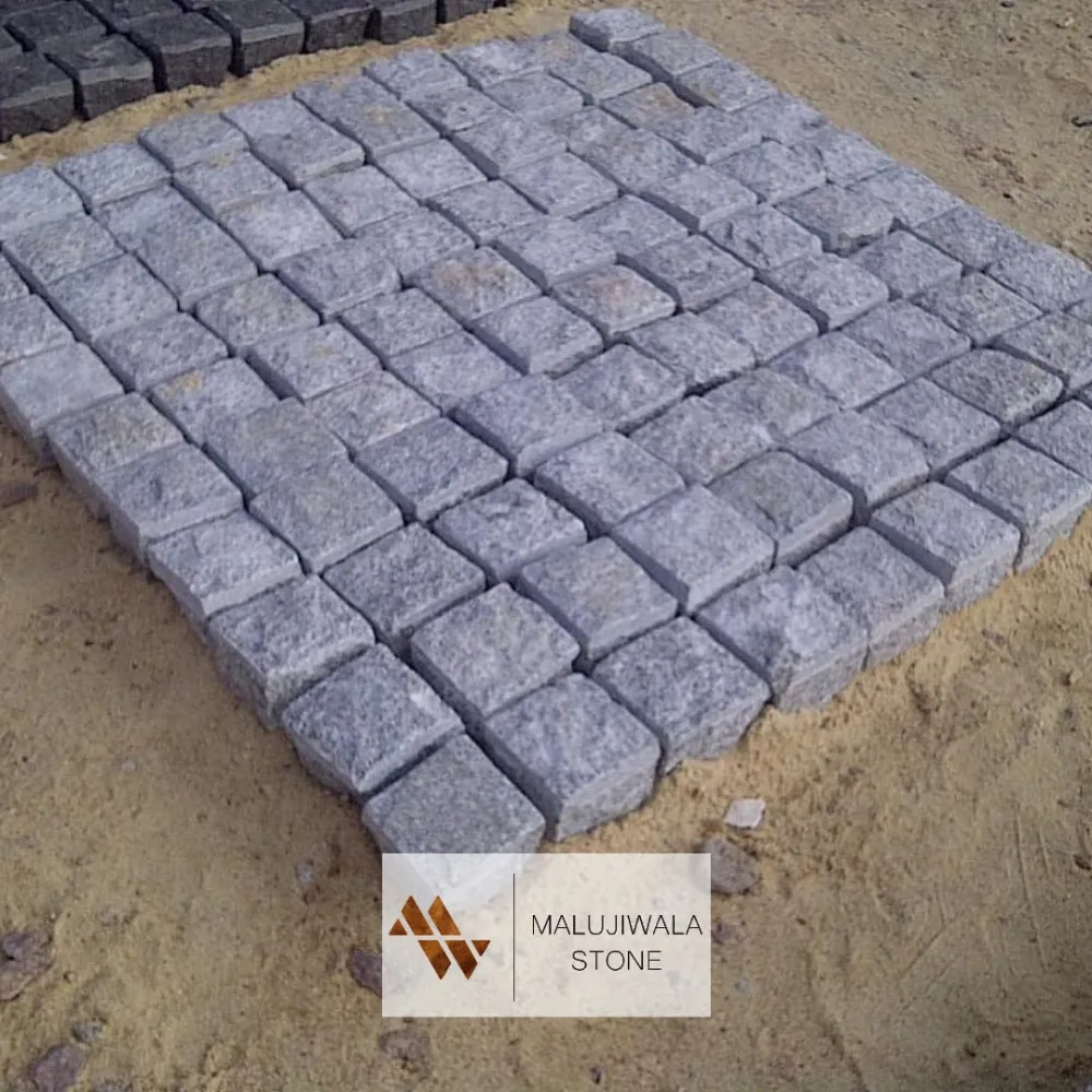 Grey granite cobbles