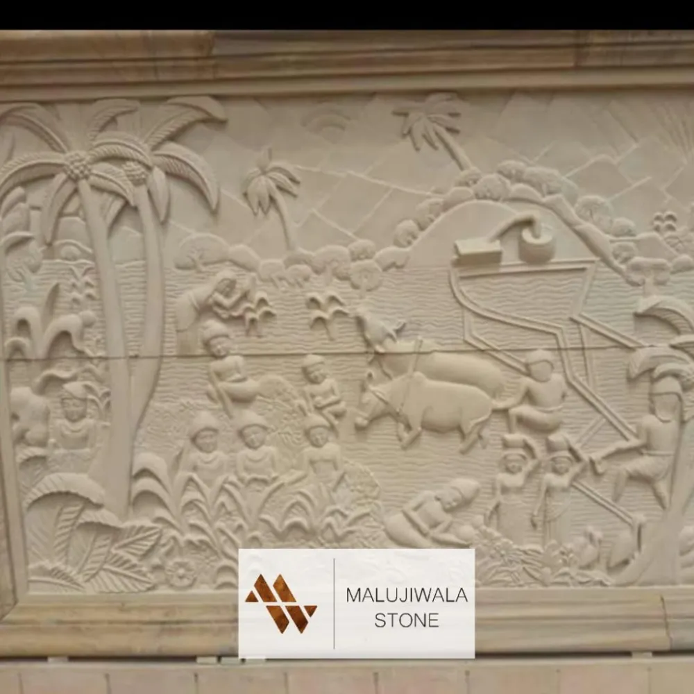 CNC stone mural detail