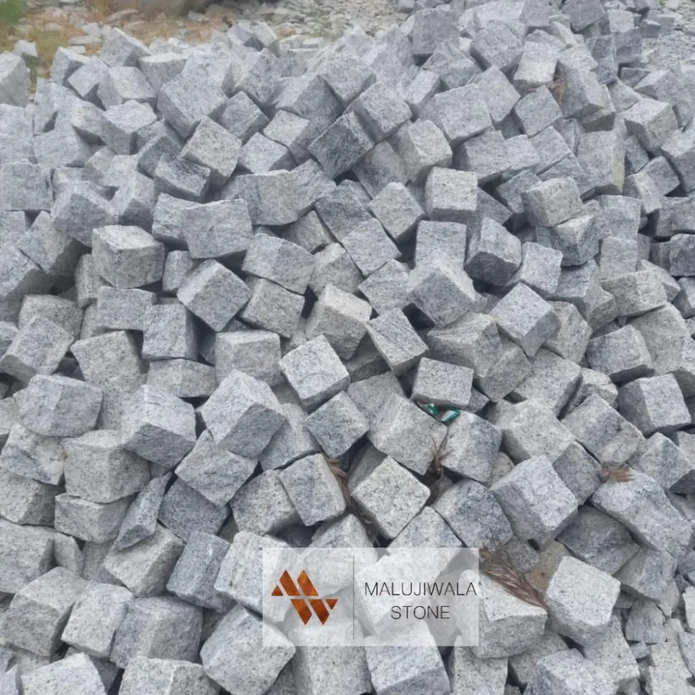 Grey granite cobbles