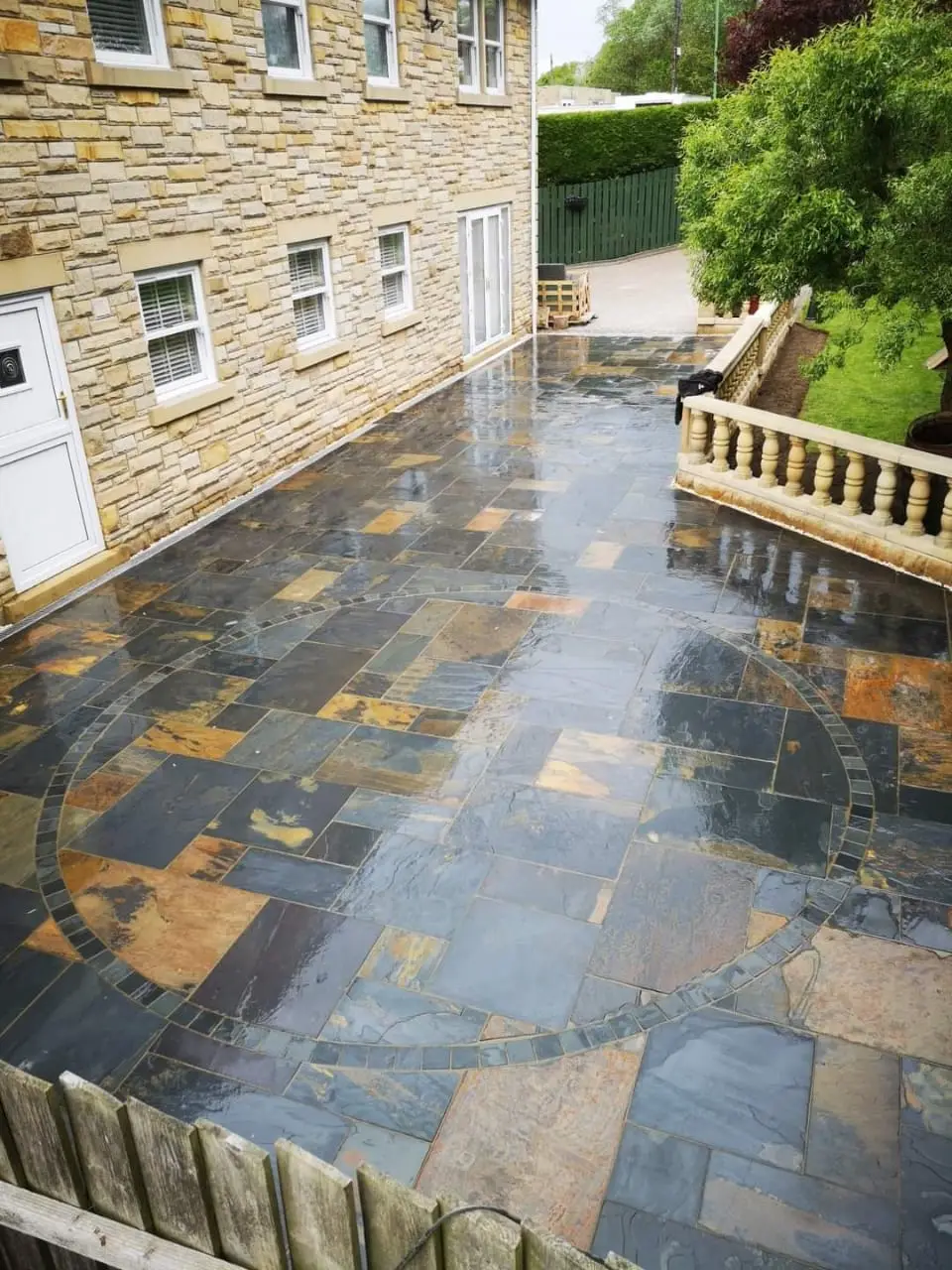 Black Rustic slate slabs with a heavily riven cleft face