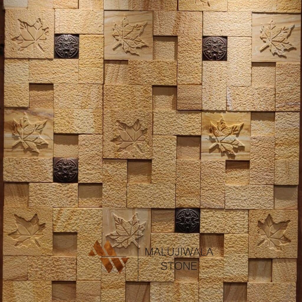 wall panel sandstone leaf