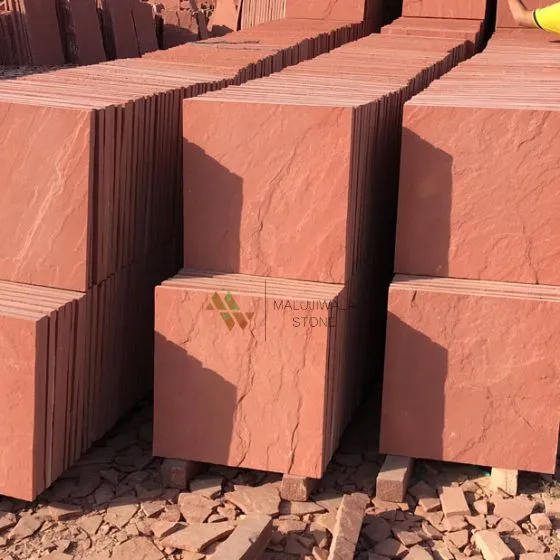 Natural red sandstone 4x2 hand cut slabs