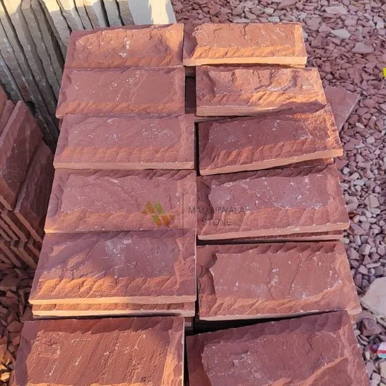 Rockface red sandstone wall cladding