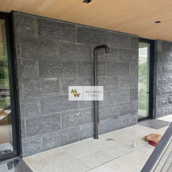 Rockface and chiselled basalt cladding