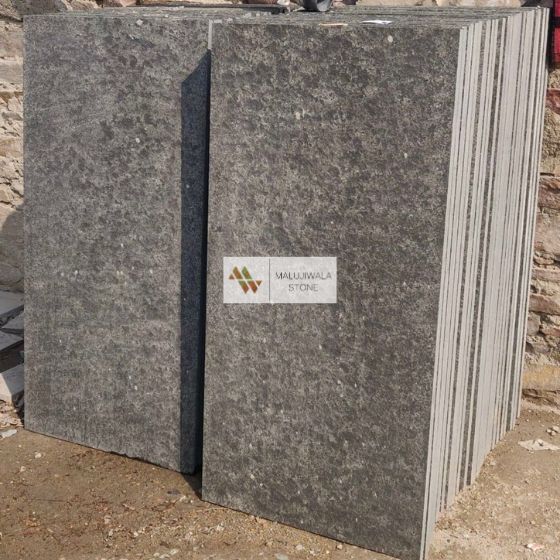 Flamed basalt tiles