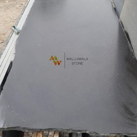Leather finish black basalt slabs