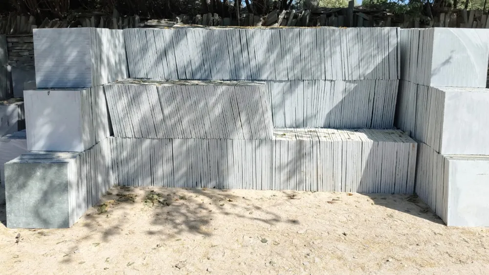 Diamond polished Kota Stone 22 × 22 tiles, 18 to 25 mm thick