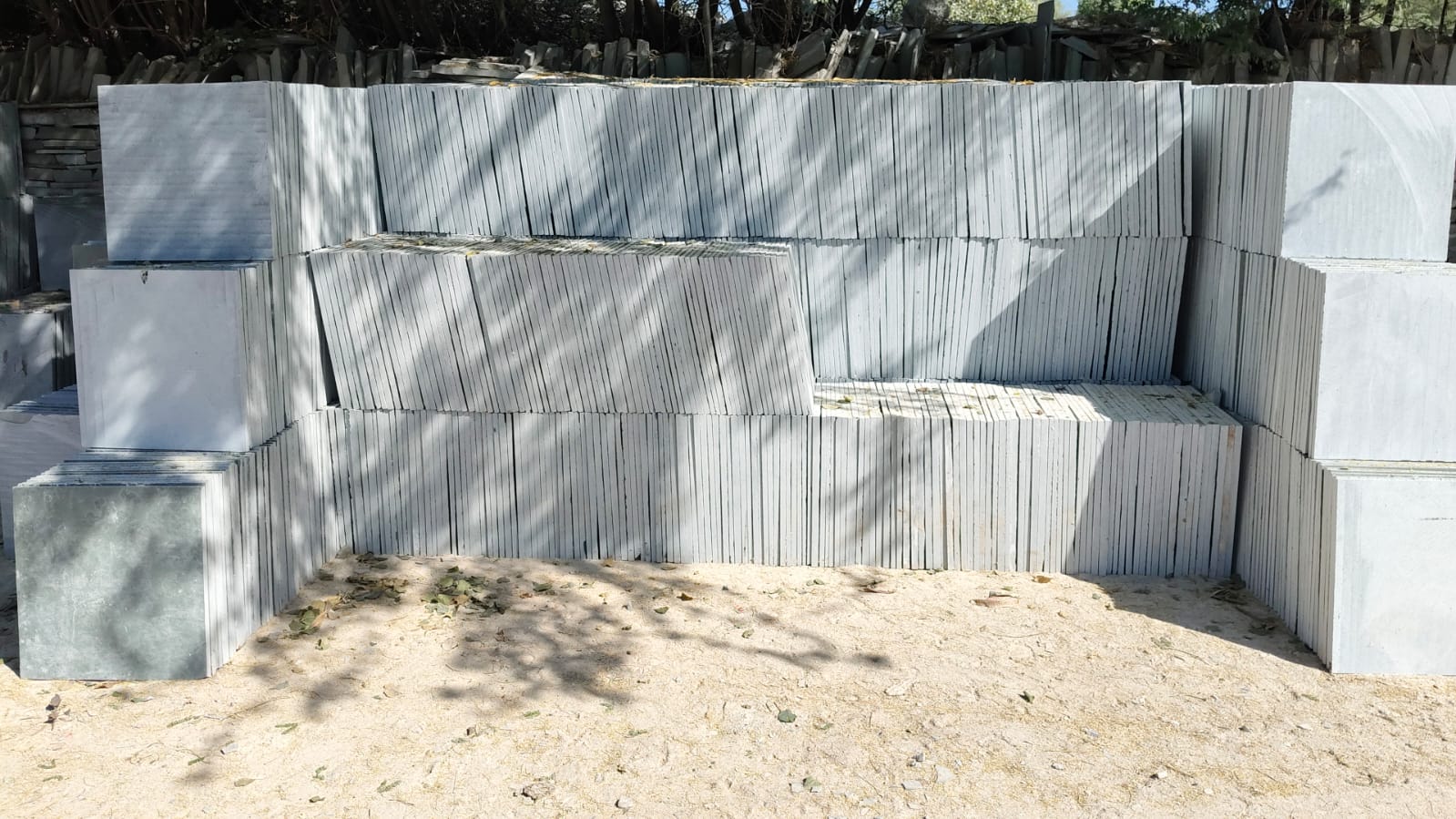 Diamond polished Kota Stone 22 × 22 tiles, 18 to 25 mm thick