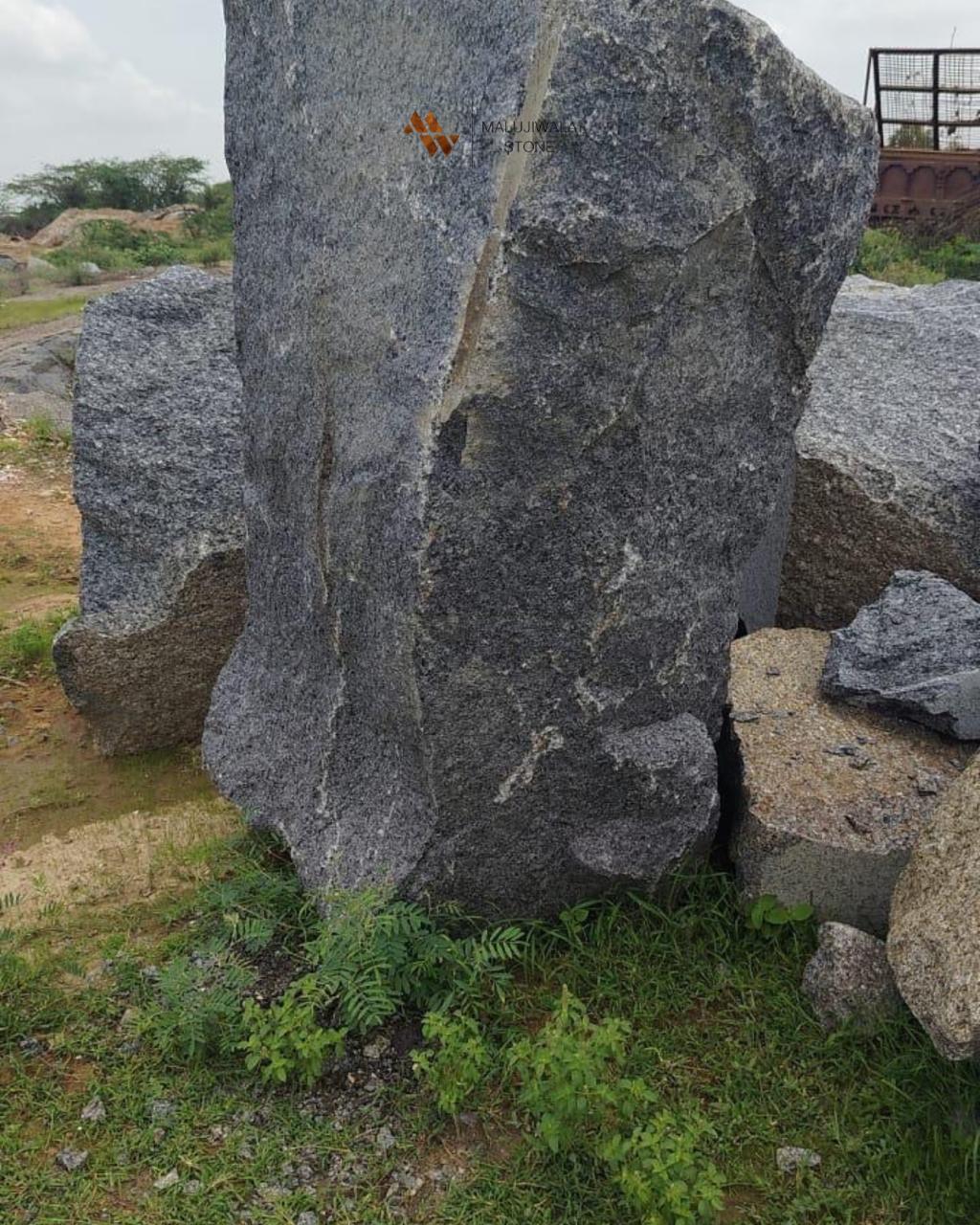 Black stone boulder for garden landscaping, No. 03