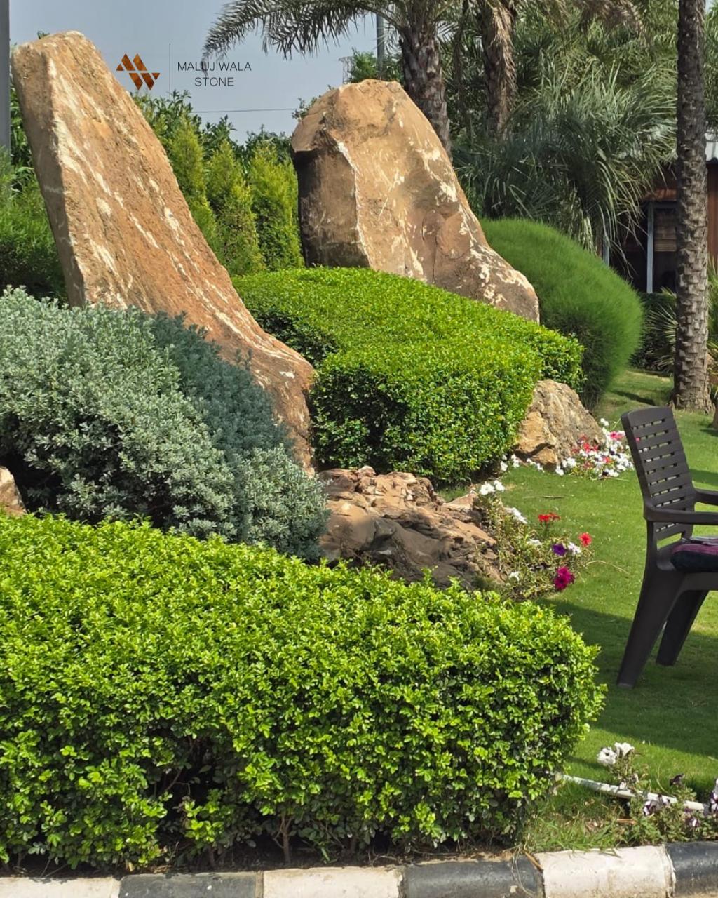 Brown stone boulder for garden landscaping, No. 04