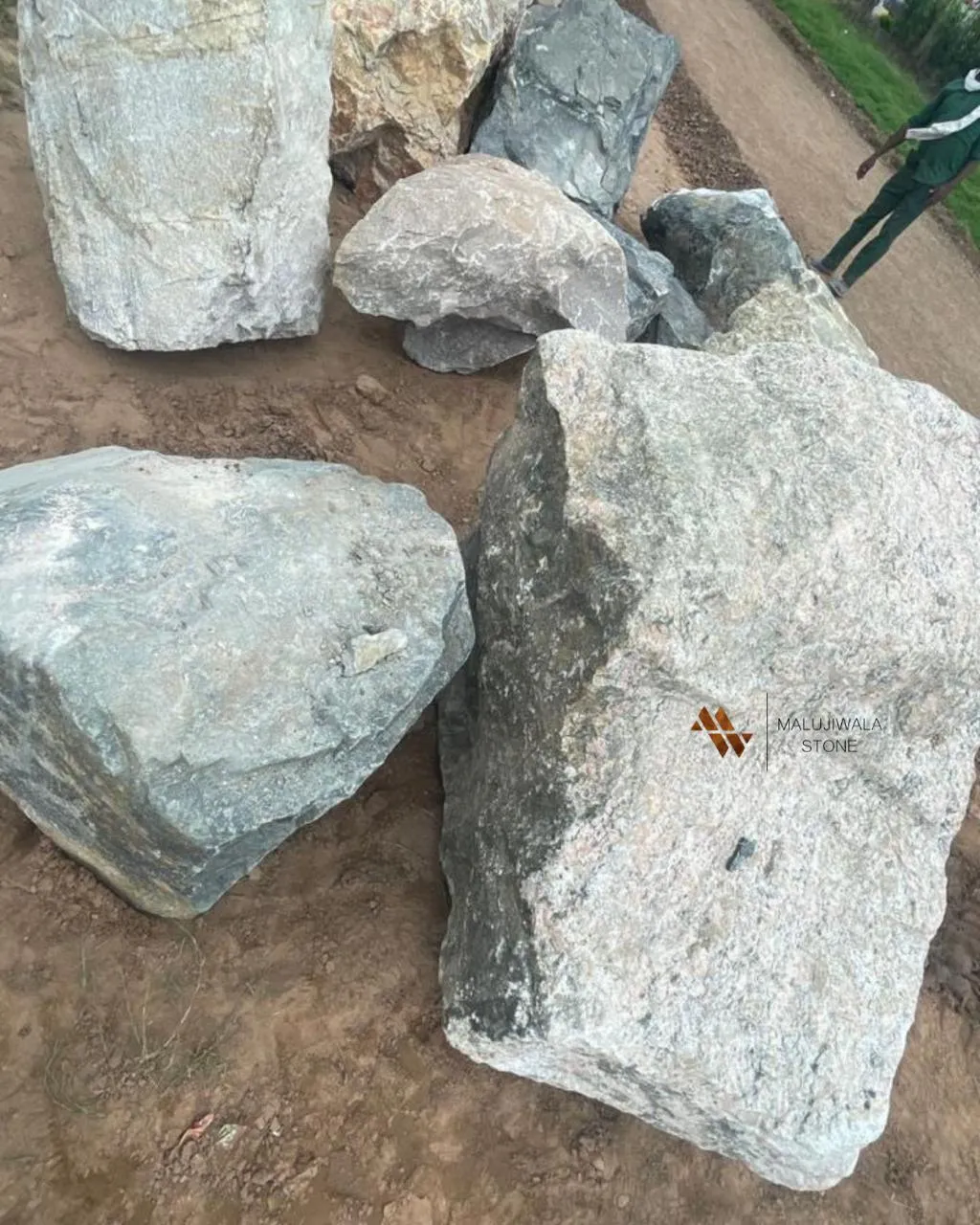 Beige stone boulder for garden landscaping, No. 08