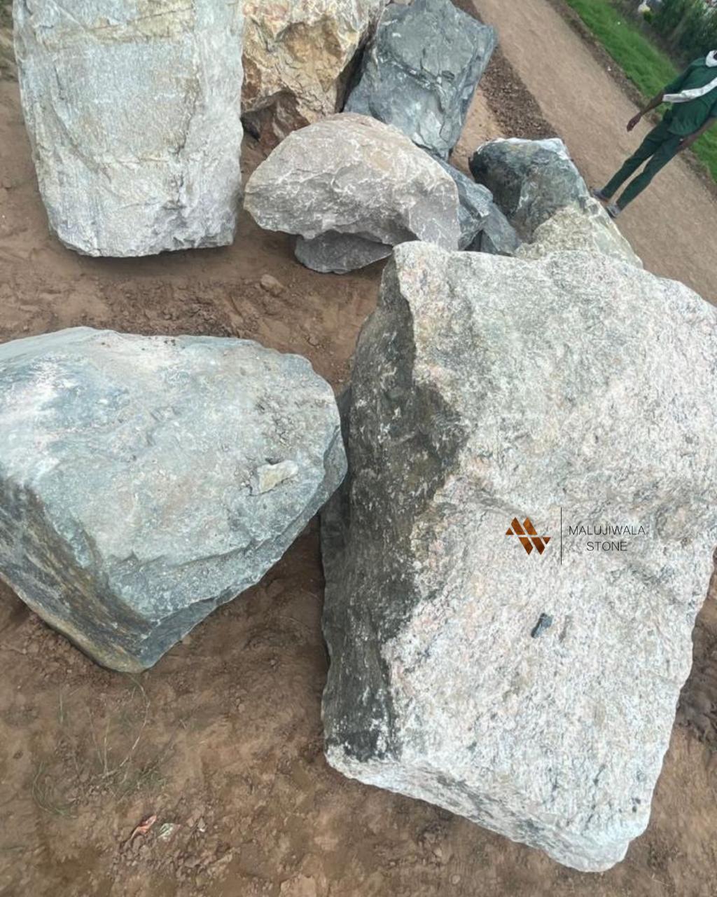 Beige stone boulder for garden landscaping, No. 08