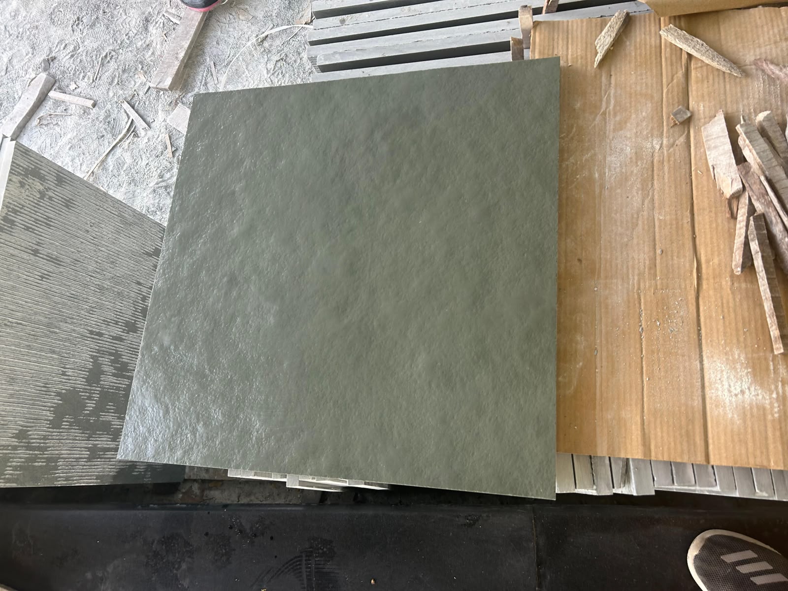River wash green Kota Stone floor tiles