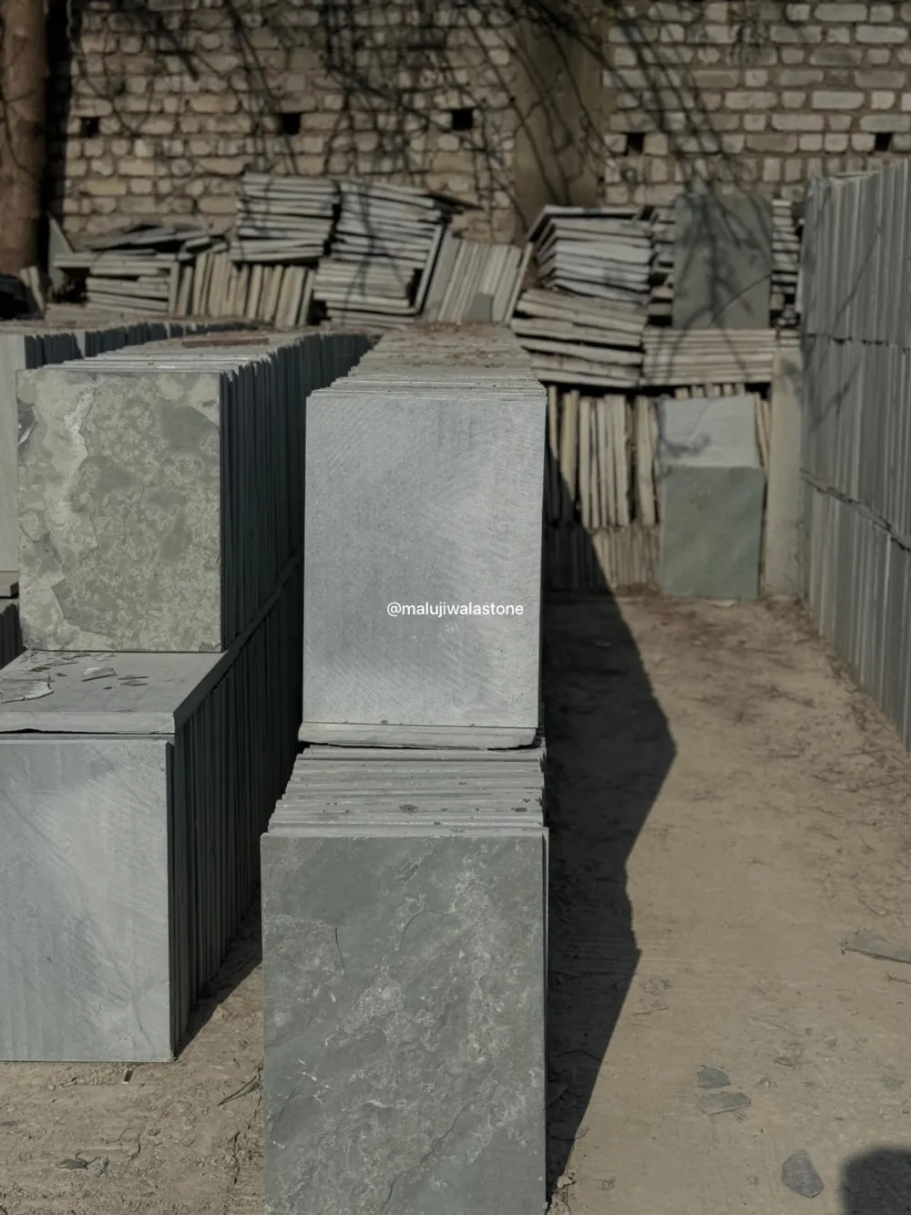 Semi polished green Kota Stone 22 × 16 tiles