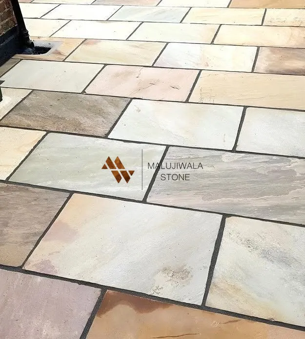 Single size 600 x 900 mm fossil mint sandstone paving slab