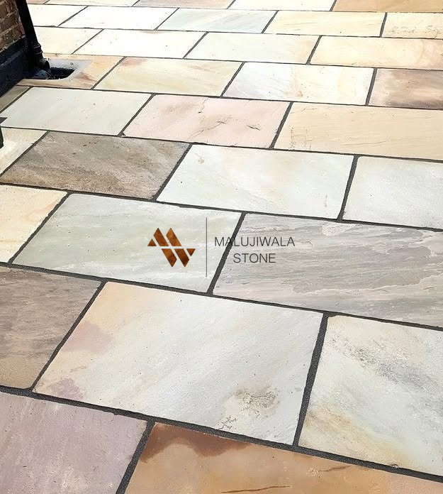 Single size 600 x 900 mm fossil mint sandstone paving slab