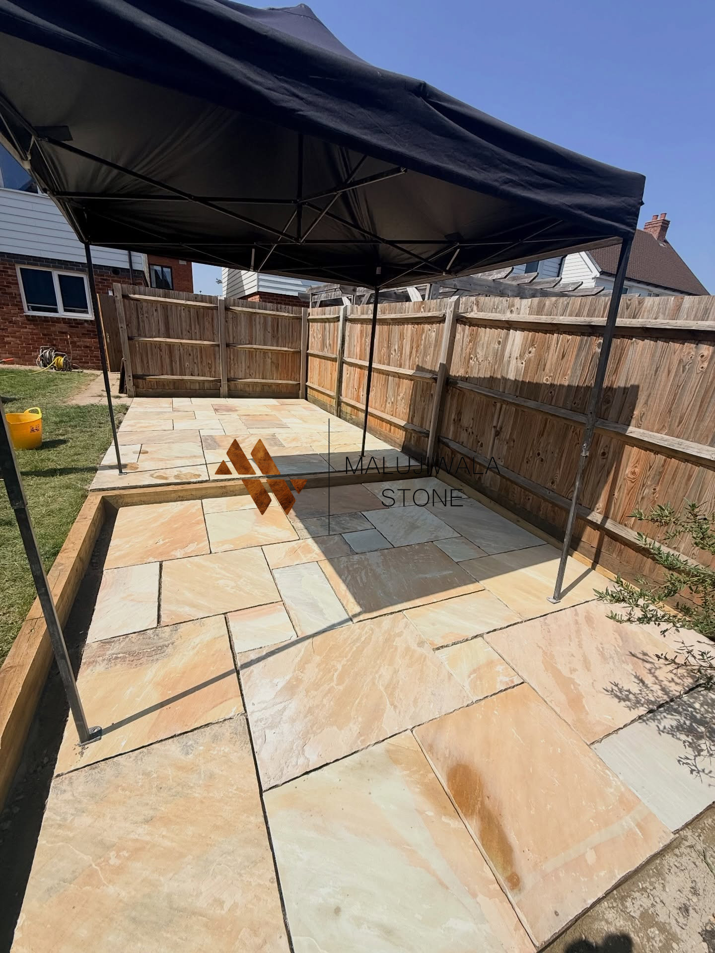 Yellow Mint sandstone paving slab, a warmer tone within the mint family