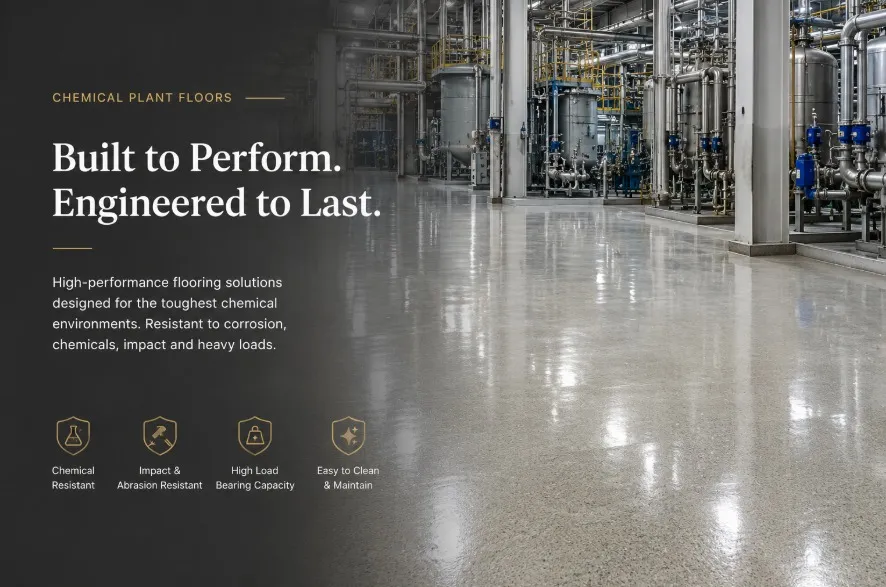 Industrial floor jointed with Orchid acid proof epoxy